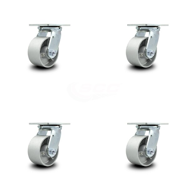 4 Inch Semi Steel Wheel Swivel Caster Set with Roller Bearings